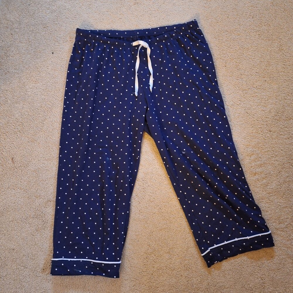 Polkadot navy pajama pants